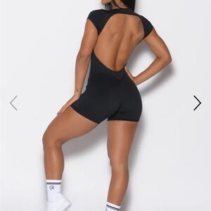 Bombshell Sportswear Black Open-Back Jumpsuit romper bodysuit